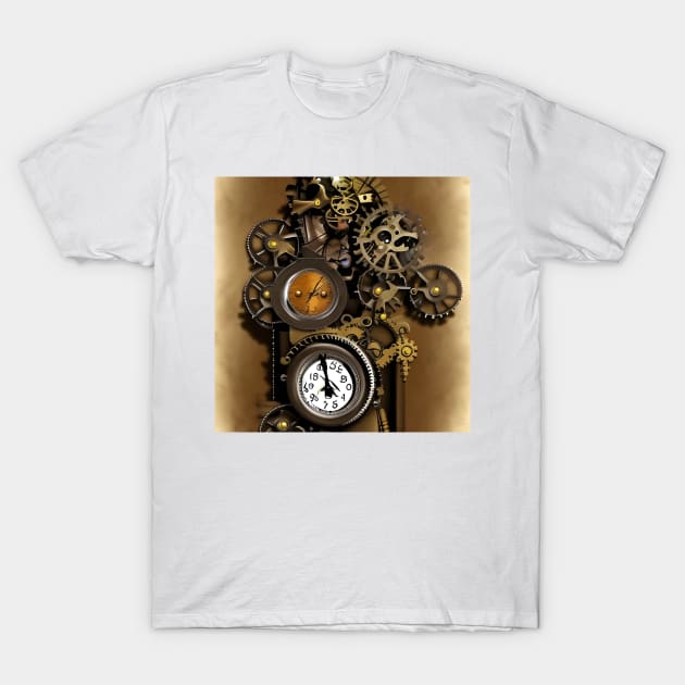 Steampunk clockwork T-Shirt by Roguex